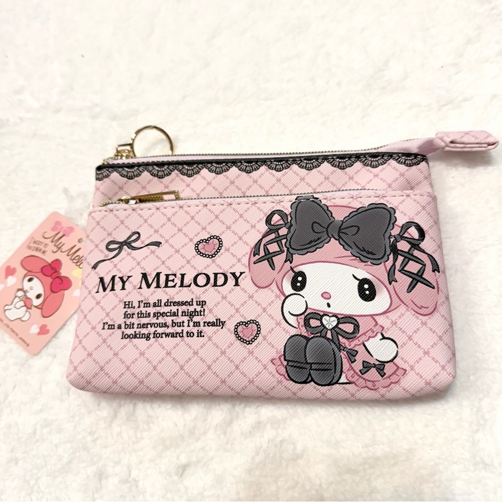 My Melody Pouch Bag Bow Lolita midnight Merokuro Sanrio jirai ryosan Pink Japan